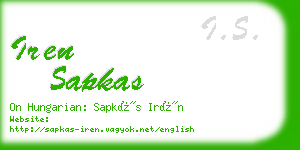 iren sapkas business card